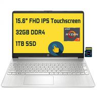 HP Laptop 15 Business Laptop Computer I 15.6” Diagonal FHD IPS Touchscreen I AMD 8-Core Ryzen 7 4700U ( i7-10710U) I 32GB DDR4 1TB SSD I USB-C HDMI Win10 + 32GB MicroSD Card