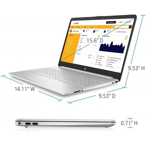 에이치피 HP 15.6 HD Intel 10th Gen i3-1005G1 3.4GHz 8GB RAM 256GB SSD Win 10 Laptop