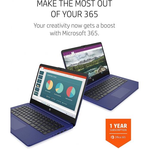 에이치피 2021 HP 14 inch Laptop, AMD 3020e Processor, 4 GB RAM, 64 GB eMMC Storage, WiFi 5, Webcam, HDMI, Windows 10 S with Office 365 for 1 Year + Fairywren Card (Blue)