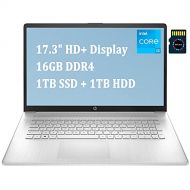 HP 17 Business Laptop Computer I 17.3 HD+ Display I 11th Gen Intel Core i3-1115G4 ( i5-8265U) I 16GB DDR4 1TB SSD 1TB HDD I USB-C HDMI Win10 Silver + 32GB Micro SD Card
