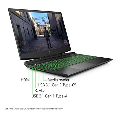 에이치피 2022 HP Pavilion 15.6 FHD IPS Gaming Laptop, Intel Core i5-10300H Processor, 8GB RAM, 256GB SSD, NVIDIA GeForce GTX 1650, Backlit Keyboard, HDMI, Webcam, WiFi, Windows 10, Black, I