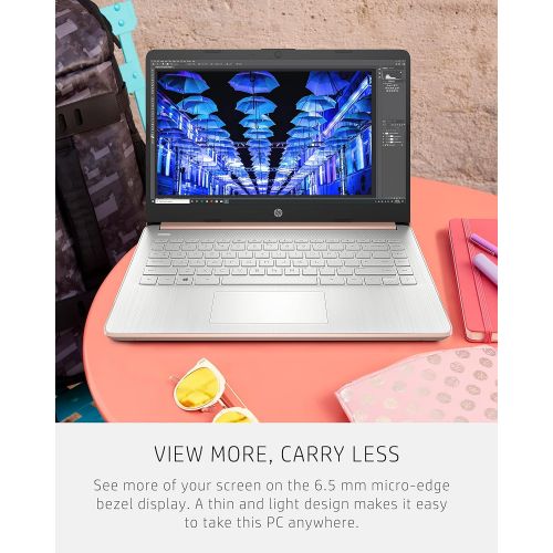 에이치피 HP 14 Laptop, Intel Celeron N4020, 4 GB RAM, 64 GB Storage, 14-inch HD Touchscreen, Windows 10 Home, Thin & Portable, 4K Graphics, One Year of Microsoft 365 (14-dq0070nr, 2021, Pal