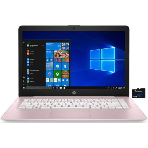 에이치피 2021 HP Stream 14 inch HD Laptop PC, Intel Celeron N4000, 4GB RAM, 64GB eMMC, WiFi, Bluetooth, Webcam, HDMI, Windows 10 S with Office 365 Personal for 1 Year + Fairywren Card (Rose