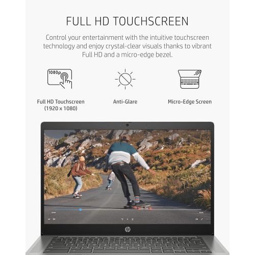 에이치피 HP Chromebook 14b Laptop, AMD Athlon Silver 3050C Mobile Processor, 4 GB RAM, 64 GB eMMC Storage, 14-inch Full HD IPS Touchscreen, Google Chrome OS, Audio by B&O, Privacy Camera (1