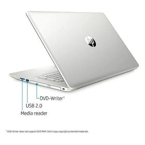 에이치피 2022 HP 17.3 HD+1600X900 Display Laptop, Intel Core i5-1035G1 Processor, 8GB Memory, 128GB SSD + 1TB HDD, DVD, HDMI, Webcam, HDMI, Wi-Fi 6, Bluetooth, Windows 10 Home, Silver, 2-We