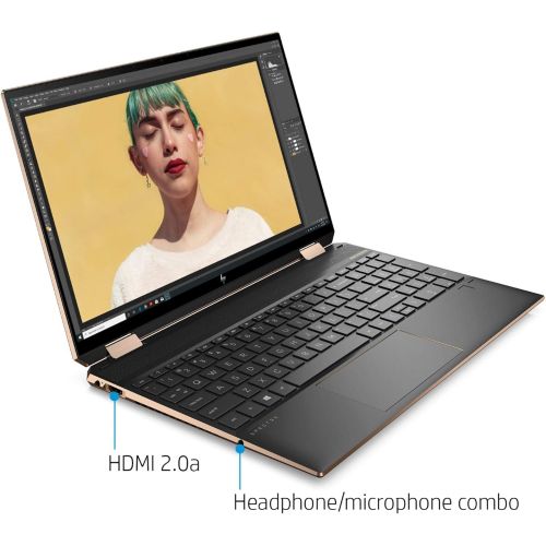 에이치피 HP Spectre X360 15.6 Inch 4K UHD Touch-Screen 512GB SSD + 32GB Optane 1.8GHz i7 2-in-1 Laptop (16GB RAM, Quad-Core i7-10510U, GeForce MX330, Windows 10 Home) Nightfall Black 15-EB0