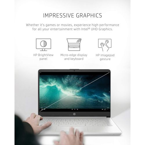 에이치피 HP 14 Laptop, 11th Gen Intel Core i3-1115G4, 4 GB RAM, 128 GB SSD Storage, 14-inch Full HD Display, Windows 10 in S Mode, Long Battery Life, HP Fast-Charge, Thin & Light Design (14