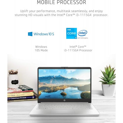 에이치피 HP 14 Laptop, 11th Gen Intel Core i3-1115G4, 4 GB RAM, 128 GB SSD Storage, 14-inch Full HD Display, Windows 10 in S Mode, Long Battery Life, HP Fast-Charge, Thin & Light Design (14