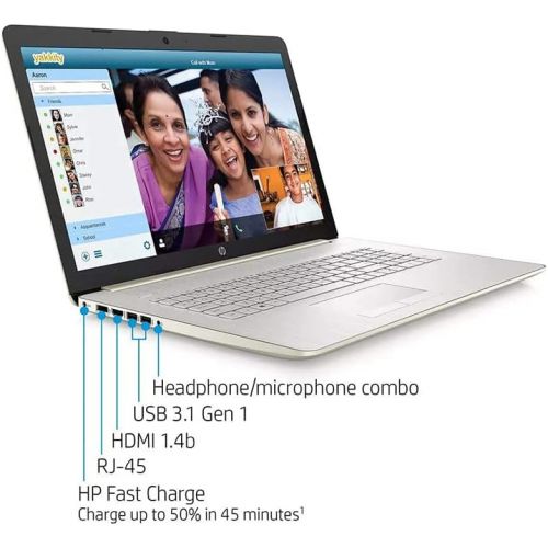 에이치피 2021 HP 17.3 HD+ Touchscreen Laptop Computer, 10th Gen Intel Core i5-1035G1, 32GB RAM, 1TB PCIe SSD, Full-Size KB, HD Audio, HD Webcam, Intel UHD Graphics, Win 10, Gold, 32GB SnowB