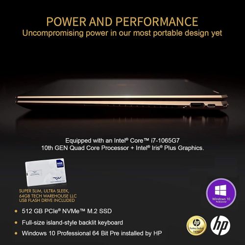 에이치피 HP Spectre x360 GEM Cut 13.3 FHD Touch Laptop, Intel i7-1065G7, 16GB RAM, 512GB SSD, Bang & Olufsen, Fingerprint Reader, HP Stylus, Nightfall Black, Win 10 Pro, 64GB TechWarehouse