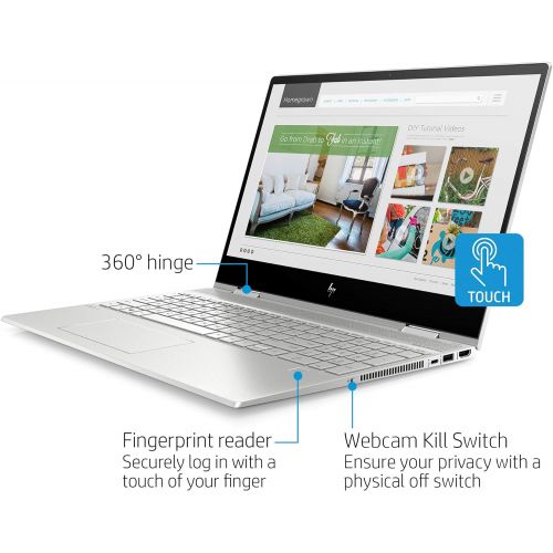 에이치피 2021 HP Envy 2-in-1 Laptop 15.6 inch FHD Touchscreen 4-Core Intel i5-10210U UHD Graphics 12GB DDR4 512GB NVMe SSD WI-FI 6 Win 10 Home Fingerprint Backlit Keyboard w/ 32GB USB