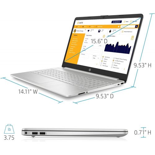 에이치피 HP 15.6 FHD Touchscreen Business Laptop, 11th Gen Intel Core i3-1115G4 Processor, Windows 10 Pro, 8GB RAM, 128GB SSD, HDMI, Wi-Fi 5, Bluetooth, Fingerprint Reader, Silver, 32GB Dur