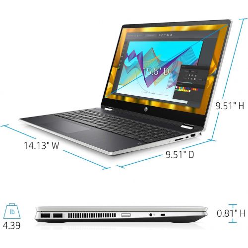 에이치피 2021 HP Pavilion X360 2-in-1 15.6 HD Touchscreen Laptop, Intel Core i5-10210U Processor, 8GB Memory, 512GB SSD, HDMI, WiFi, Windows 10, Silver, W/ IFT Accessories