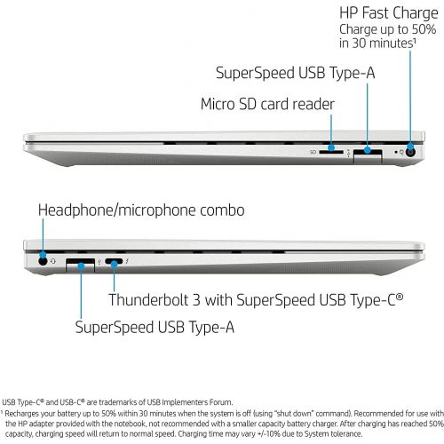 에이치피 HP Envy 13 Laptop, 13.3 FHD 1080p Touchscreen, i7-1165G7 EVO, 8GB DDR4 RAM, 1TB SSD, Webcam with Shutter Switch, Backlit Keyboard, Fingerprint Reader, WiFi 6, Bluetooth 5, Windows