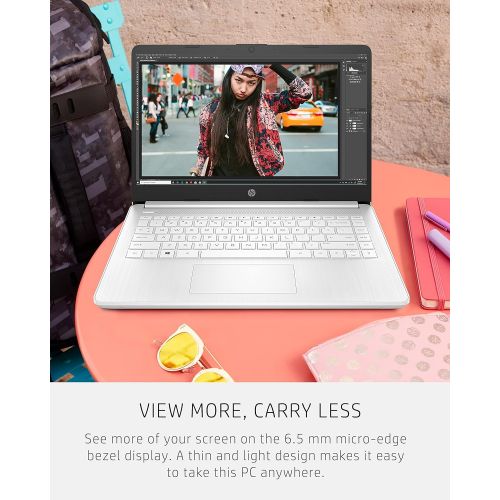 에이치피 HP 14 Laptop, Intel Celeron N4020, 4 GB RAM, 64 GB Storage, 14-inch HD Touchscreen, Windows 10 Home, Thin & Portable, 4K Graphics, One Year of Microsoft 365 (14-dq0080nr, 2021, Sno