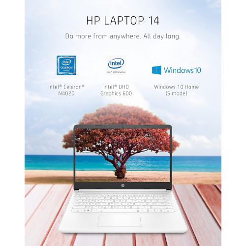 에이치피 HP 14 Laptop, Intel Celeron N4020, 4 GB RAM, 64 GB Storage, 14-inch HD Touchscreen, Windows 10 Home, Thin & Portable, 4K Graphics, One Year of Microsoft 365 (14-dq0080nr, 2021, Sno