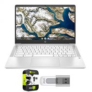 HP Chromebook 14-inch HD Laptop Bundle, Intel Celeron N4000, 4GB RAM, 32GB eMMC, Chrome (14a-na0010nr, Mineral Silver) Bundle with Lexar 64GB S50 USB 2.0 Flash Drive + 1-YR CPS Pro