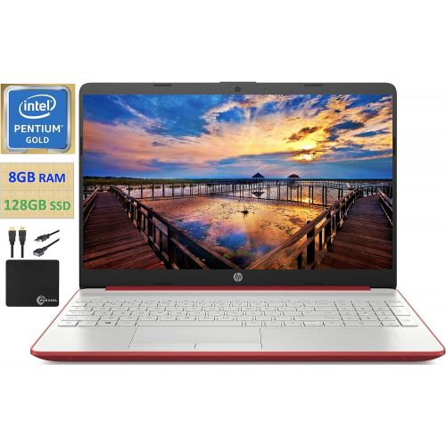 에이치피 2021 Premium HP Laptop Computer, 15.6 HD Display,Intel Pentium Dual-core Gold 6405U 2.4 GHz, 8GB DDR4 RAM, 128GB SSD, HD Webcam, HDMI, Bluetooth, WiFi, Win10 S, 10+ Hours Battery,