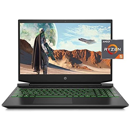 에이치피 HP Pavilion Gaming Laptop Computer, 15.6 FHD IPS Anti-Glare 144Hz Display, AMD Ryzen 5 5600H, 8GB RAM, 512GB PCIe NVMe SSD, GeForce GTX 1650 4GB, Backlit Keyboard, WiFi 6, Bluetoot