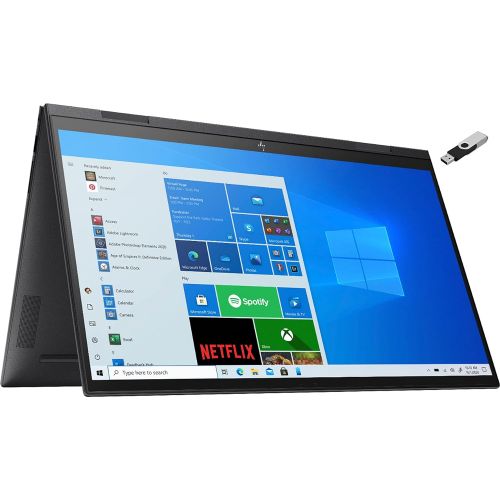 에이치피 2022 HP Envy 2-in-1 Laptop 15.6 inch FHD Touchscreen 6-Core AMD Ryzen 5 5500U Radeon Graphics 16GB DDR4 1TB NVMe SSD WI-FI 6 Win 10 Home FP Backlit Keyboard w/ 32GB USB Drive, Blac