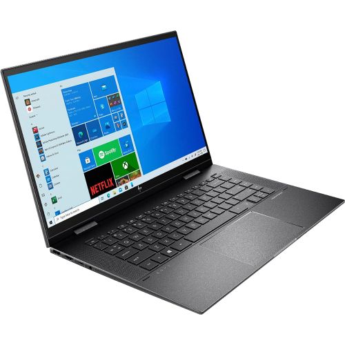 에이치피 2022 HP Envy 2-in-1 Laptop 15.6 inch FHD Touchscreen 6-Core AMD Ryzen 5 5500U Radeon Graphics 16GB DDR4 1TB NVMe SSD WI-FI 6 Win 10 Home FP Backlit Keyboard w/ 32GB USB Drive, Blac