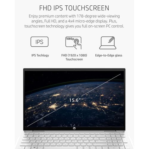 에이치피 HP Pavilion x360 15.6 inch 2-in-1 Laptop PC, 11th Gen Intel Core i5-1135G7, 12 GB RAM, 256 GB SSD Storage, Full HD IPS Micro-Edge Display, Windows 10 Home, HD Webcam, Audio by B&O