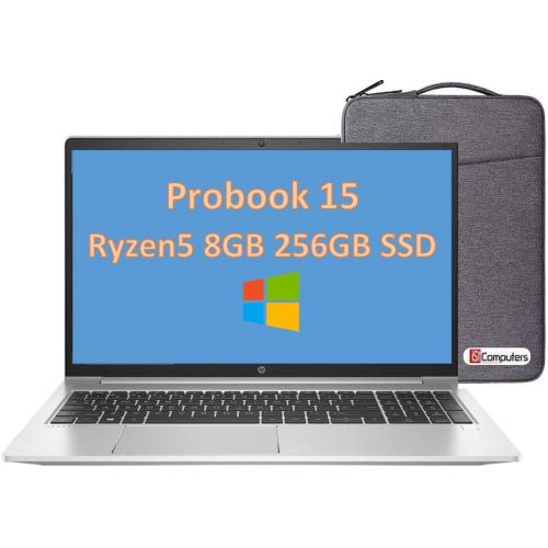 에이치피 2022 HP ProBook 455 G8 15.6 FHD IPS ( AMD 6-Core Ryzen 5-5600U (Beats i7-1165G7), 8GB RAM,256GB SSD, Radeon Graphics) Full HD Business Laptop, Backlit, Webcam, IST Computers Sleeve
