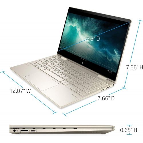 에이치피 2020 HP Envy x360 2-in-1 13.3 FHD IPS Touchscreen Laptop Intel Evo Platform 11th Gen Core i7-1165G7 8GB Memory 512GB SSD Pale Gold - Backlit Keyboard -Fingerprint Reader -Thunderbo