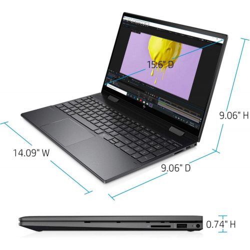 에이치피 HP Envy x360 Convertible 15.6-inch FHD Touchscreen 2-in-1 Laptop, AMD 8-Core Ryzen 7 4700U (Beat i7-10510U), 32GB RAM, 512GB SSD, Windows 10 Home, Fingerprint Reader,Black