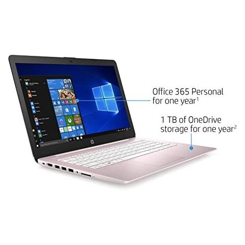 에이치피 2021 Newest HP 14 inch HD Laptop Computer, Intel Celeron N4000 up to 2.6 GHz, 4GB DDR4, 64GB eMMC Storage, WiFi , Webcam, HDMI, Bluetooth, 1 Year Microsoft 365,Windows 10 S, Rose P