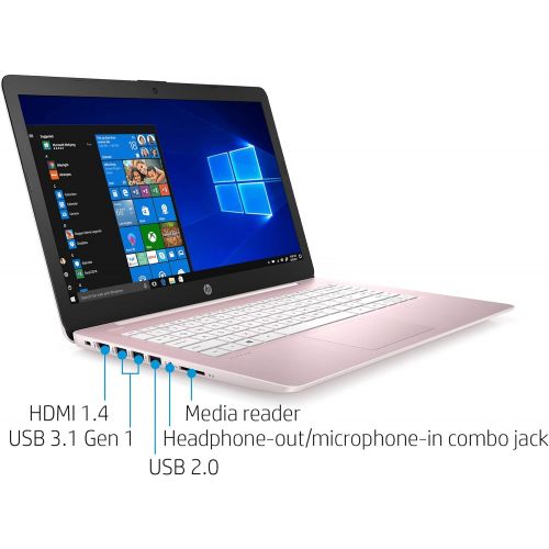 에이치피 2021 Newest HP 14 inch HD Laptop Computer, Intel Celeron N4000 up to 2.6 GHz, 4GB DDR4, 64GB eMMC Storage, WiFi , Webcam, HDMI, Bluetooth, 1 Year Microsoft 365,Windows 10 S, Rose P