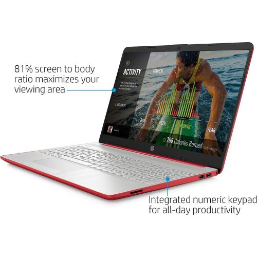 에이치피 2021 Newest HP Pavilion 15.6 HD Laptop, Intel Quad-core Pentium Processor, 8GB RAM, 256GB SSD, Intel UHD Graphics, HD Webcam, Bluetooth, HDMI, USB Type-C, Scarlet Red, Windows 10 +