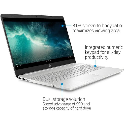 에이치피 2021 Newest HP 15.6 HD Laptop for Business and Student, AMD Ryzen 3 3250U(Up to 3.5GHz), 16GB RAM, 1TB HDD+256GB SSD, Ethernet, WiFi, Fast Charge, HDMI, w/Ghost Manta Accessories