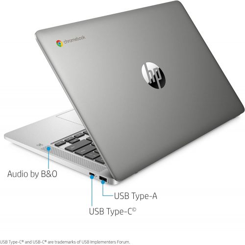 에이치피 HP Chromebook 14-inch HD Laptop, Intel Celeron N4000, 4 GB RAM, 32 GB eMMC, Chrome (14a-na0010nr, Mineral Silver)