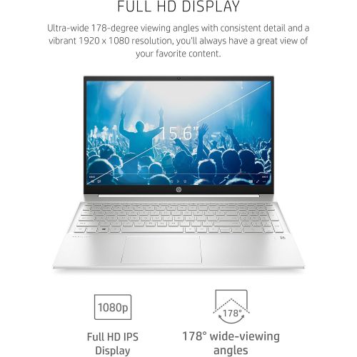 에이치피 HP Pavilion 15 Laptop, 11th Gen Intel Core i7-1165G7 Processor, 16 GB RAM, 512 GB SSD Storage, Full HD IPS micro-edge Display, Windows 10 Pro, Compact Design, Long Battery Life (15