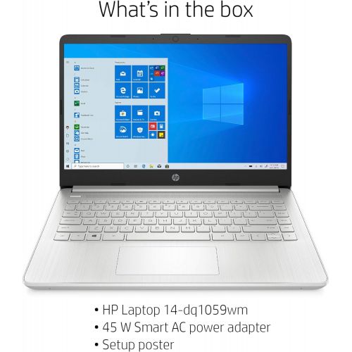 에이치피 Newest HP 14 HD Laptop, Intel Core i5-1035G1, Intel UHD Graphics, 8GB SDRAM, 256GB SSD, Natural Silver, Windows 10