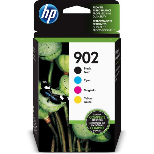 에이치피 HP 902 Black, Cyan, Magenta & Yellow Ink Cartridges, 4 Cartridges (T6L98AN, T6L86AN, T6L90AN, T6L94AN) & 902 Black Ink Cartridge (T6L98AN)