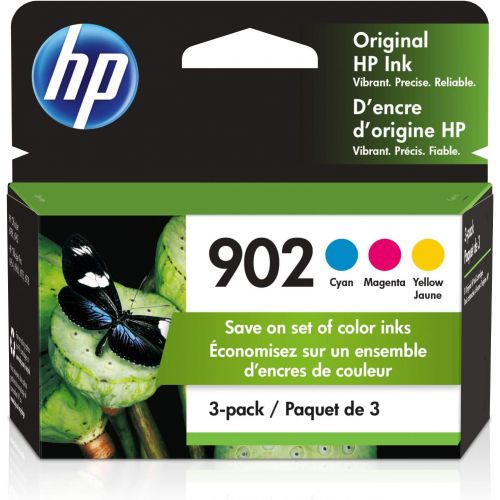 에이치피 HP 902 3 Ink Cartridges Cyan, Magenta, Yellow T6L86AN, T6L90AN, T6L94AN (T0A38AN#140) & 902 Ink Cartridge Black T6L98AN