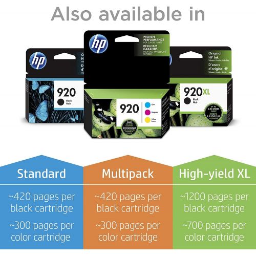 에이치피 HP 920 Ink Cartridge Yellow Works with HP OfficeJet 6000, 6500, 7000, 7500 CH636AN