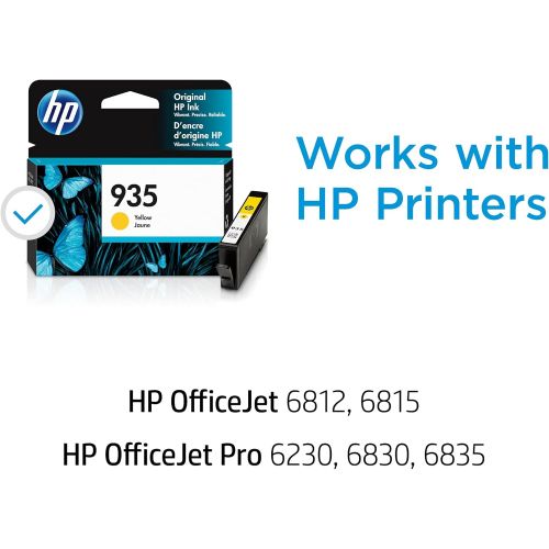 에이치피 Original HP 935 Yellow Ink Cartridge Works with HP OfficeJet 6810; OfficeJet Pro 6230, 6830 Series C2P22AN