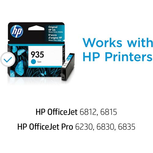 에이치피 Original HP 935 Cyan Ink Cartridge Works with HP OfficeJet 6810; OfficeJet Pro 6230, 6830 Series C2P20AN
