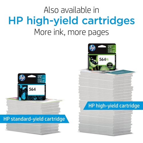 에이치피 Original HP 564 Yellow Ink Cartridge Works with DeskJet 3500; OfficeJet 4620; PhotoSmart B8550, C6300, D5400, D7560, 5510, 5520, 6510, 6520, 7510, 7520, Plus, Premium, eStation Ser