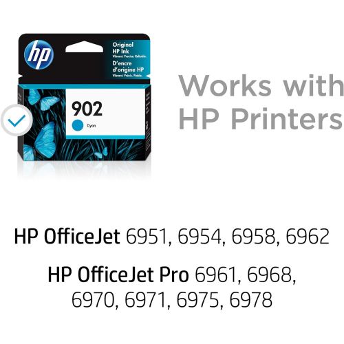 에이치피 HP 902 Ink Cartridge Cyan Works with HP OfficeJet 6900 Series, HP OfficeJet Pro 6900 Series T6L86AN