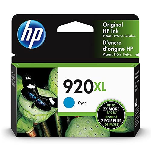 에이치피 Original HP 920XL Cyan High-yield Ink Cartridge Works with HP OfficeJet 6000, 6500, 7000, 7500 Series CD972AN