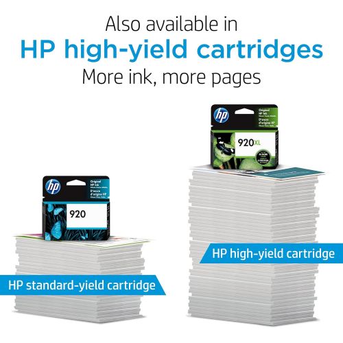 에이치피 Original HP 920XL Cyan High-yield Ink Cartridge Works with HP OfficeJet 6000, 6500, 7000, 7500 Series CD972AN