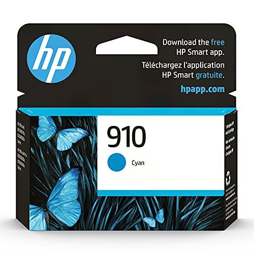 에이치피 Original HP 910 Cyan Ink Cartridge Works with HP OfficeJet 8010, 8020 Series, HP OfficeJet Pro 8020, 8030 Series Eligible for Instant Ink 3YL58AN