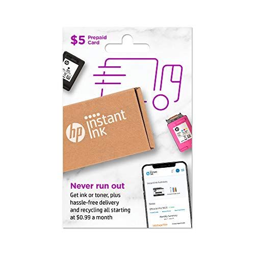 에이치피 HP Instant Ink $5 Prepaid Card - The Smart Ink and Toner Subscription Service