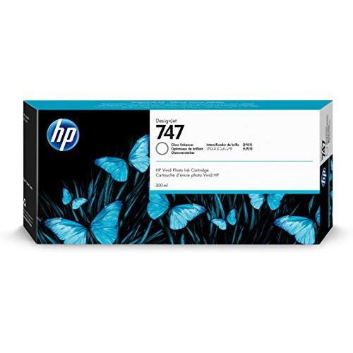 에이치피 HP 747 Gloss Enhancer 300-ml Genuine Ink Cartridge (P2V87A) for DesignJet Z9+ Large Format Printers