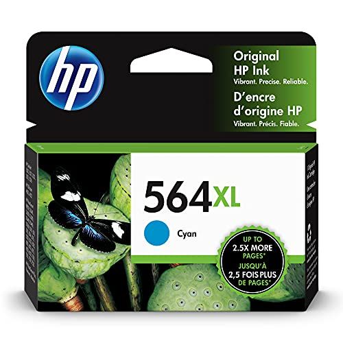 에이치피 Original HP 564XL Cyan High-yield Ink Works with DeskJet 3500; OfficeJet 4620; PhotoSmart B8550, C6300, D5400, D7560, 5510, 5520, 6510, 6520, 7510, 7520, Plus, Premium, eStation Se