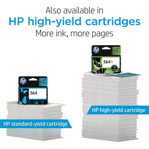 에이치피 Original HP 564XL Cyan High-yield Ink Works with DeskJet 3500; OfficeJet 4620; PhotoSmart B8550, C6300, D5400, D7560, 5510, 5520, 6510, 6520, 7510, 7520, Plus, Premium, eStation Se